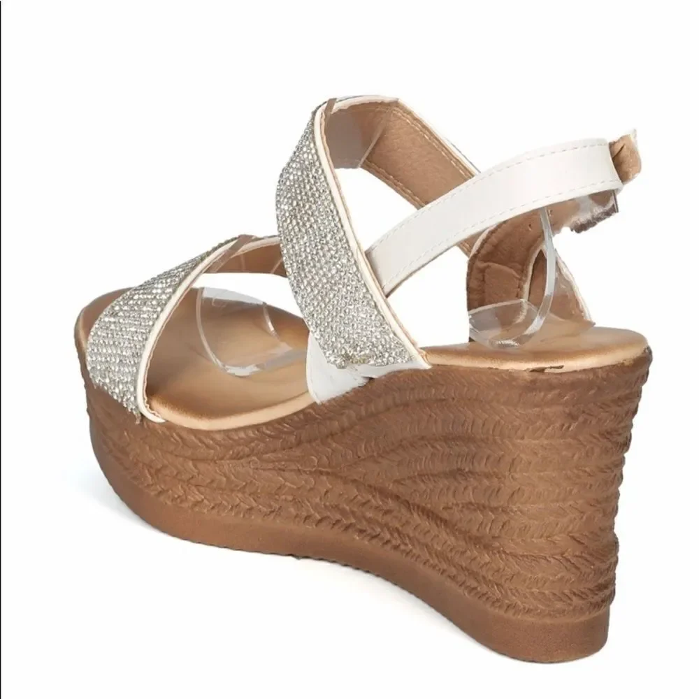 💥Refresh Rhinestone Embellished Wedge Sandals
